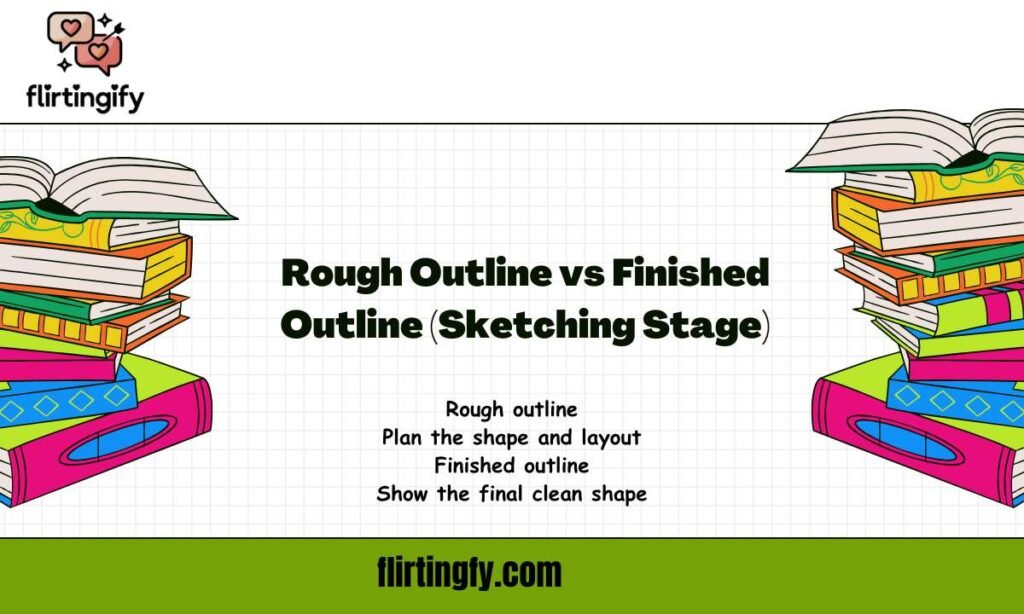 Rough Outline vs Finished Outline (Sketching Stage)